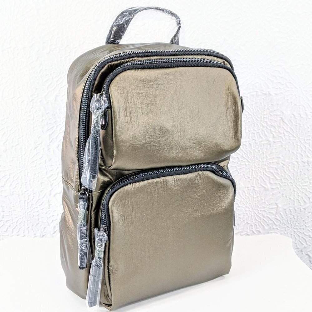 Urban Expressions Braxton High Shine Backpack - Olive Green